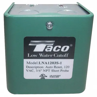 TACO Low Water Cutoff: Steam and Hot Water Boilers, 120V AC, SPDT, Auto Reset - Low-Water Cut-Off Controls