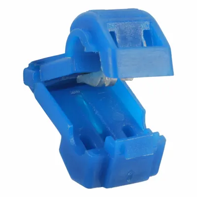 POWER FIRST Insulation Displacement Connector: 2 Ports, Blue, 18 AWG – 14 AWG Run Size Range - T Tap Wire Connectors