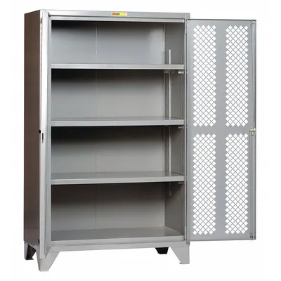 LITTLE GIANT Storage Cabinet: 30 in x 48 in x 78 in, 3 Adj Shelves, Swing Handle & Keyed - Industrial Ventilated Shelf Cabinets