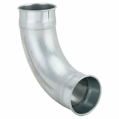 NORDFAB 90 Degree Elbow: Steel, For 4 in Duct Dia, 10 in Overall Lg, 90° Angle - Elbows