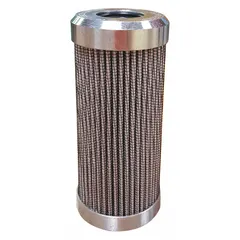 Hydraulic cartridge filter element with fiberglass media. Used in industrial hydraulic systems to remove contaminants from hydraulic fluid. Suitable for mobile and stationary equipment such as construction machinery, agricultural equipment, and manufacturing presses.