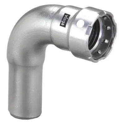 VIEGA MEGAPRESS Crimp Elbow Fitting: 3/4 in Pipe x 3/4 in CTS x 3/4 in Pipe Size, Press-fit - Potable Water Stainless Steel Press Fittings
