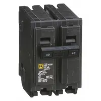 SQUARE D Miniature Circuit Breaker: 40 A, 120/240V AC, Single Phase, 10kA at 120/240V AC, 2 Poles (MPN HOM240)