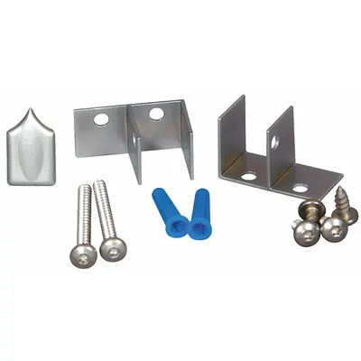 ASI GLOBAL PARTITIONS Headrail: Aluminum, Brushed, 3 1/2 in Overall Ht - Headrails & Parts for Bathroom Partitions