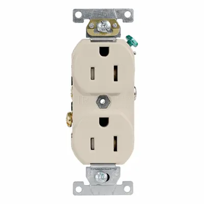 LEVITON Plugs and Receptacles: Duplex, 5-15, Light Almond, 125V AC, 15 A - General Purpose Receptacles