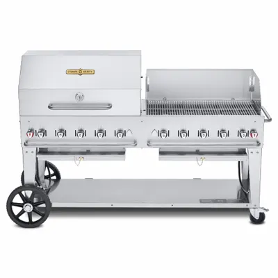 CROWN VERITY Propane Grill: Propane, 10 Burners, 159,000 BtuH Heating Capacity, 36 in Overall Ht - Wheeled Grills