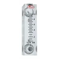 DWYER Flowmeter: Acrylic Flowmeter, Scale, Variable Area, Inline, Vertical, 0.1 scfh – 1 scfh, 120°F (MPN VFA-1-BV)