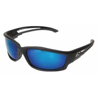 EDGE EYEWEAR Safety Glasses: AP Blue Lens, Full-Frame, Metal Detectable, Black Frame, Kazbek Series (MPN TSKAP218)
