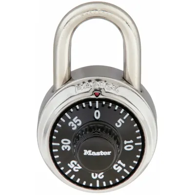 MASTER LOCK Combination Padlock: Dial Combo, Silver, Stainless Steel, Std Shackle - Standard Shackle Combination Padlocks