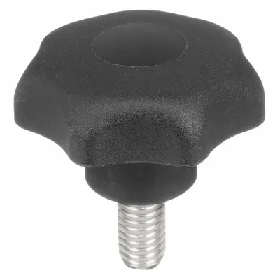KIPP Hand Knob: 7 Point, Plastic w/ SS Thread, 5/16"-18 Thread, 20 mm Thread Lg - 7-Arm Knobs with Threaded Stud
