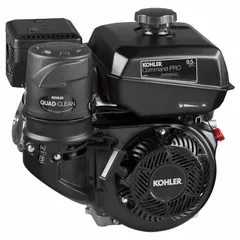 This KOHLER Command PRO Series gasoline engine delivers 9.5 hp and 13.9 lb-ft gross torque. It features a recoil start, a 3/4 in shaft diameter with a drilled and tapped 1.1" deep x 7/16-20 UNF configuration, and includes a muffler. Suitable for use in commercial-grade outdoor power equipment such as zero-turn mowers, lawn tractors, and industrial generators.