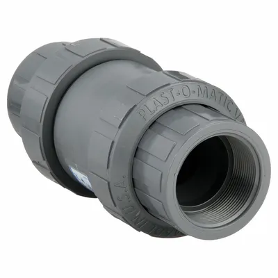 PLAST-O-MATIC CKS200VT-NC-PV PVC Poppet Check Valve, 2 in, FKM Poppet, NPT - PVC Poppet Check Valves