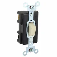 HUBBELL Wall Switch: Push Button Switch, 3-Way, Maintained, Ivory, 120/277V AC, 20 A (MPN HBL1283I)