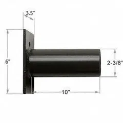 Wall bracket mounting accessory for floodlights. Provides a horizontal tenon mount for attaching fixtures to walls. Used in street and parking lot lighting installations.