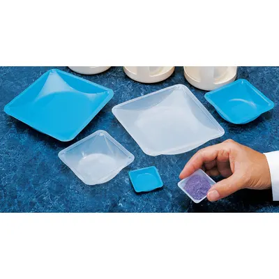 EAGLE THERMOPLASTIC Weighing Dish: Non-Sterile, Polystyrene, 100 mL Capacity, Square - Weighing Boats & Papers