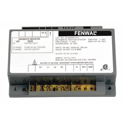 FENWAL IGNITION CONTROLS Ignition Control Board, 24 VDC, Part # 35-655605-013 - Replacement HVACR Controls, Switches & Thermostats