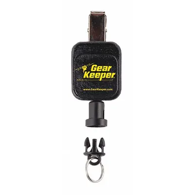 GEARKEEPER Key Retractor: 4 Key Capacity, 5/8 in Key Ring Dia, Nylon, Black - Retractable Key Clips & Reels