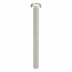 Pan head machine screw with #6-32 thread, 1 3/4 in length, made from 316 stainless steel with plain finish. Phillips drive with #2 drive size. Suitable for fastening components in corrosive environments such as marine, chemical processing, and food equipment. Supplied in a 25-pack.