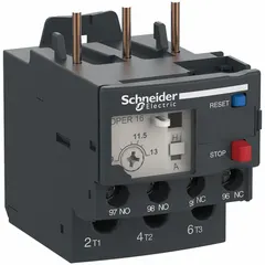 The SCHNEIDER DPER16 is a 3-pole IEC thermal overload relay with integrated bimetallic elements, eliminating the need for external thermal units. It features 1NO/1NC auxiliary contacts, phase loss sensitivity, and a maximum voltage rating of 690V AC. Screw clamp terminals provide secure connections. This relay is used in motor control applications to protect against overload and phase loss conditions.