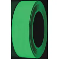 Solid green vinyl tape that absorbs ambient light and glows in darkness. No message legend. Used for marking pathways, exits, and hazards in low-light industrial environments