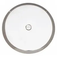 AB&A Cover: 3 in Overall Dia, 1/4 in Overall Ht, Stainless Steel, Chrome, Silver, Screw-In (MPN 68813)