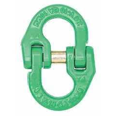 Oblong lifting connecting link for use with 3/8 in trade size chain. Painted finish. Suitable for overhead lifting and rigging applications in industrial settings.