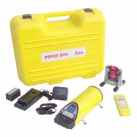 This pipe laser kit is used for alignment and grade control in pipe laying, drainage, and sewer construction. It projects a visible laser beam to guide pipe installation, ensuring accurate slope and elevation. The kit includes a charger with AC and auto adapter