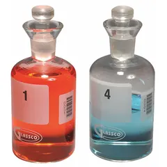 BOD Bottle: 300 mL, Robotic Stopper, 135 mm, Colorless, # Sequence: 01-24, Attached