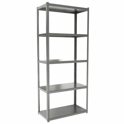 HALLOWELL Metal Shelving: Starter, Extra-Heavy-Duty, 36 in x 18 in, 84 in Overall Ht - Extra-Heavy-Duty Bolted Standalone Open Metal Shelving