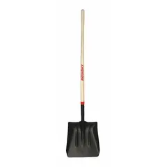 Standard scoop shovel with a #2 steel blade, 14-1/2 in wide and 14 ga thick. Designed for general material moving such as coal handling in industrial, agricultural, and construction applications.