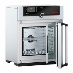 The MEMMERT IPP30 is a refrigerated incubator with forced air circulation, offering a 1.13 cu ft capacity. It features a digital controller with temperature stability of ±0.1°C and operates on 115V/230V AC. The unit measures 23 5/8 in x 23 in x 27 3/4 in. Typical applications include controlled-temperature storage and cultivation in laboratory settings.