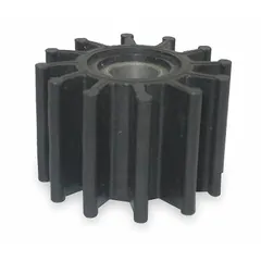 This Buna-N (nitrile) impeller/sleeve assembly is a replacement component for dewatering and wastewater pumps. It is used to move water and sludge in industrial fluid-handling applications where resistance to oils and abrasives is required.