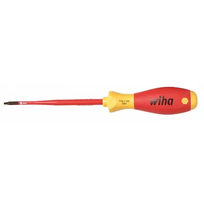 WIHA Insulated Torx Screwdriver: Insulated SoftFinish, Long Lg, Security Torx Tip - Insulated Torx Screwdrivers