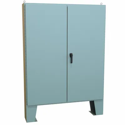 HAMMOND Electrical Enclosure: Steel, 72 in x 60 in x 11 in, NEMA 12, w/Panel, Solid Cover - Steel Dust-Tight Enclosures
