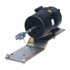 Linear pneumatic actuator with clevis mounting, 3 in stroke, and 90° rotation. Spring range 0 psi to 20 psi. Includes positioner for modulating control. Suitable for HVAC damper and valve applications requiring linear motion.