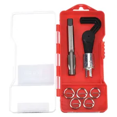 Free-running helical insert kit for restoring M18 sparkplug threads in metal. Includes 18-8 stainless steel inserts with plain finish, 12.7 mm overall length, right-hand thread. Suitable for thread repair in automotive and industrial components.