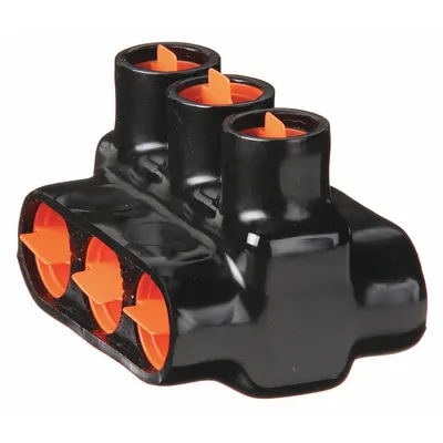 BLACKBURN Multitap Connector: 3 Port, Double-Sided Entry, 6 AWG – 500 kcmil Wire Size - Dry-Location Double-Sided Entry Multitap Connectors