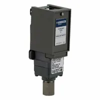 Pressure switch from the 9012G Series with a single 1/4-18" NPT pressure connection port. Suitable for monitoring or controlling pneumatic or hydraulic pressure in industrial machinery such as presses, conveyors, and automated assembly equipment
