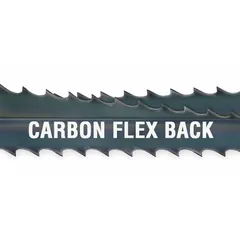 This MORSE band saw blade is made of carbon steel with a flex-back design, measuring 6 ft 1 in length and featuring 18 teeth per inch. It is suited for making curved cuts in materials such as wood, plywood, aluminum, plastic, and soft metal. Common applications include woodworking, fabrication, and light metalworking tasks.