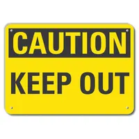 Caution Sign: Plastic, Mounting Holes Sign Mounting, 10 in x 14 in Nominal Sign Size, 0.055 in Thick (MPN LCU3-0205-NP_14x10)
