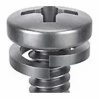 SEMS Screw: Split Lock, #8-32 Thread Size, 3/8 in Lg, Stainless Steel, Passivated, Pan, 25 PK (MPN 1-PPL-8C-37)