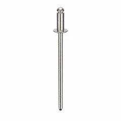 Open-end domed-head blind rivet with 0.092" diameter and 1.313" overall length. Body length is 7/32". Supplied in a 500-piece pack. Used for fastening materials where only one-sided access is available, typical in metal fabrication and general assembly.