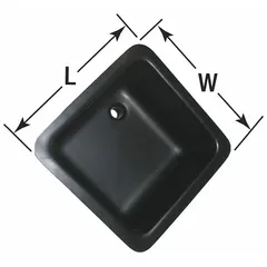 Polyethylene laboratory sink with a rectangular bowl measuring 12 in length, 18 in width, and 8 in depth. Designed for use in laboratory settings where resistance to chemicals and corrosion is required. Not ADA compliant.