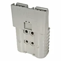 Gray polycarbonate multipole connector housing for SBX 350 series. Overall height 33.3 mm. Used to enclose and protect electrical contacts in high-current power distribution and battery systems