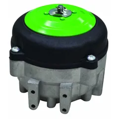 Constant RPM ECM with non-standard frame size, double foot/rear mount, and TEAO enclosure. Rated 20 W, 90/240V AC, 1,550 RPM, 0.55-0.3 A full load amps. Designed for replacement of PSC direct-drive induction motors in commercial refrigeration equipment such as walk-in coolers, freezers, and display cases.