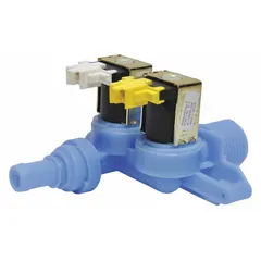 OEM laundry valve for washing machines and dryers, part number CW-751. Controls water flow during fill and shut-off cycles. Direct replacement for appliances requiring this specific valve.