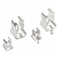 PCB through-hole mounting clip for cylindrical fuses with 1/4 in diameter. Rated for 40 A maximum current. Provides secure fuse retention and easy replacement in circuit protection applications.