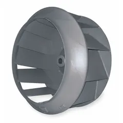 This Dayton replacement blower wheel features a backward-inclined design with a 20-inch diameter and steel construction. It has a 1 3/16-inch bore and includes set screws. Suitable for use in HVAC, ventilation, and material-handling systems requiring reliable airflow and static pressure.
