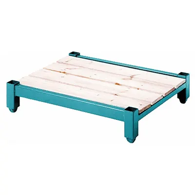 STEEL KING Stack Rack Base: 48 in x 42 in x 10 1/2 in, Wood Decking, 4,000 lb Load Capacity - Wood-Deck Stack Rack Bases