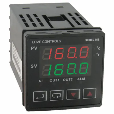 Dwyer Temperature Controller: 16B, 1/16 DIN Size, RTD/Thermocouple, 100 to 240V AC - Temperature Controllers